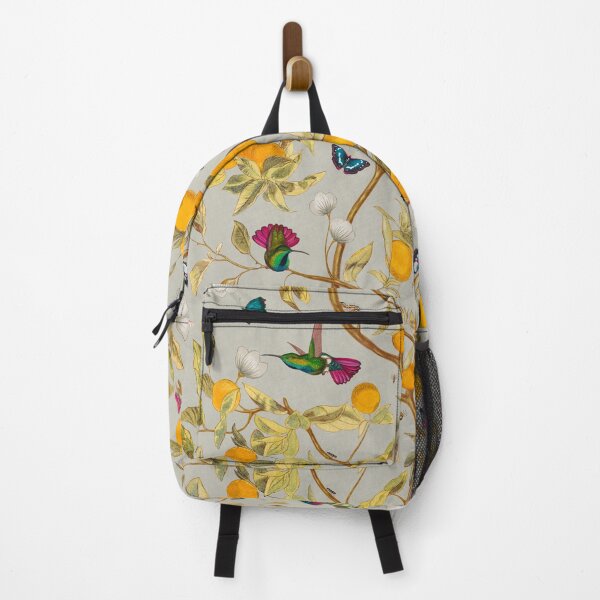 Item preview, Hummingbirds, lemons and bugs in dove grey designed and sold by Delinda Graphic Studio.