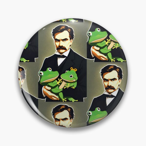 Item preview, Friedrich Nietzsche holding a frog designed and sold by shufflik.