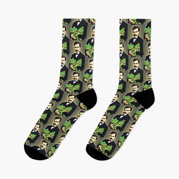 Item preview, Friedrich Nietzsche holding a frog designed and sold by shufflik.