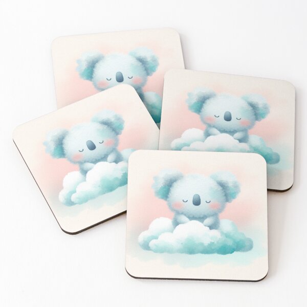 Item preview, Blue cloud with Koala bear with yellow background designed and sold by FurryBliss.