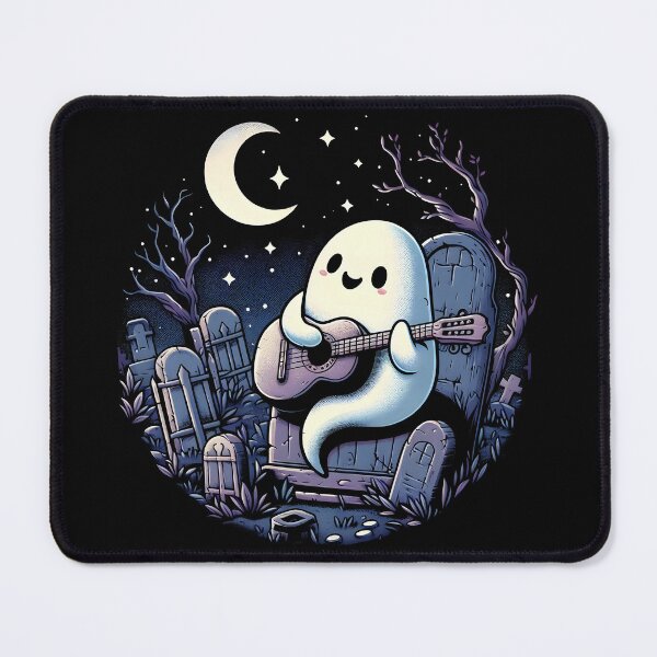 Item preview, Cute Ghost Guitarist Playing Alone In A Forgotten Graveyard designed and sold by İlker Berk Ergan.