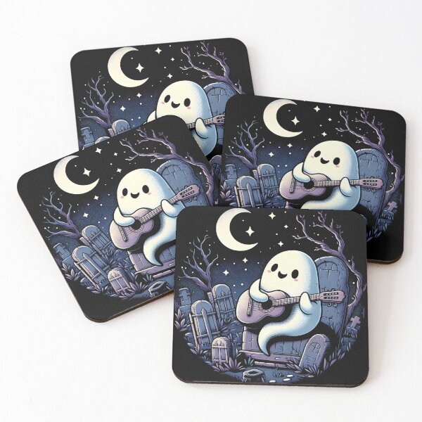 Item preview, Cute Ghost Guitarist Playing Alone In A Forgotten Graveyard designed and sold by İlker Berk Ergan.