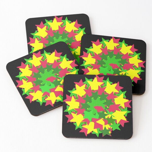 Item preview, Red and Green Stars Pattern designed and sold by Victoria Rose.