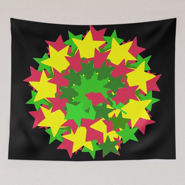Item preview, Red and Green Stars Pattern designed and sold by Victoria Rose.