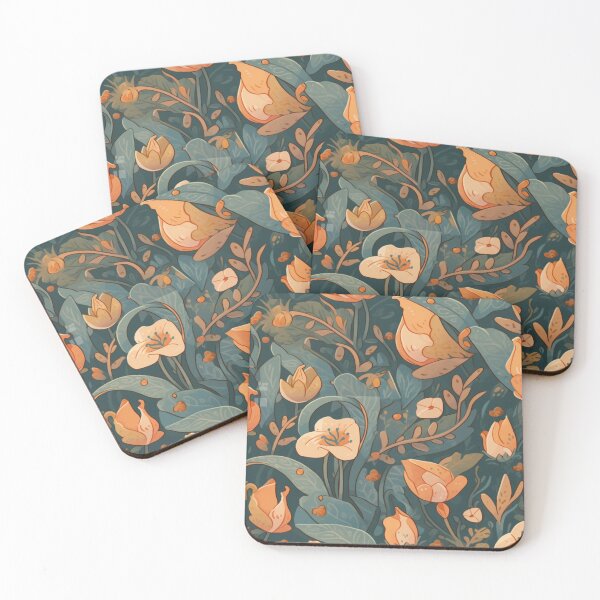 Item preview, WHISPER OF SUMMER COLORS: FLOWERS IN SHADES OF ORANGE AND BLUE designed and sold by BorczVisuals.