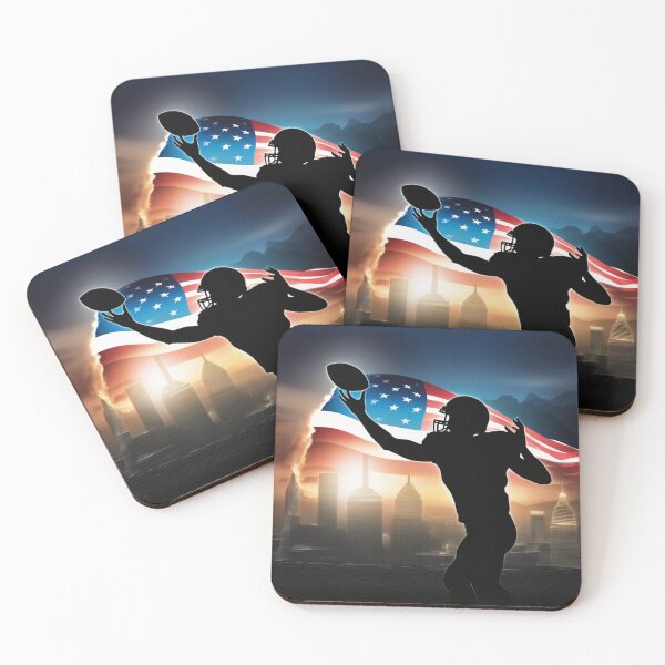 Item preview, AMERICAN FOOTBALL WITH CITY IN BACKGROUND DESIGN designed and sold by Eandbeyond.