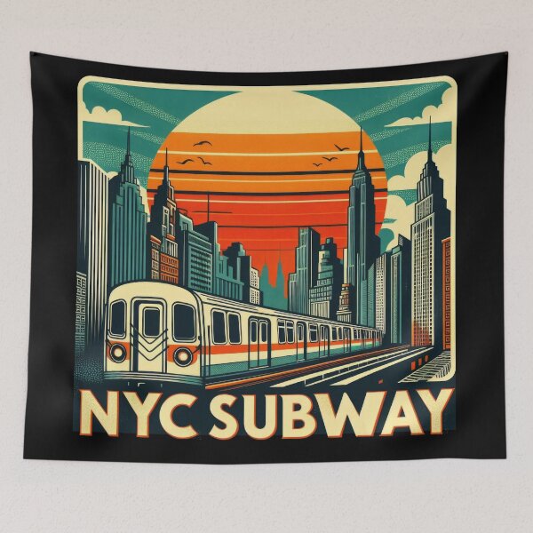 Item preview, New York Subway Retro NYC Subway Train designed and sold by MayaDelaye.