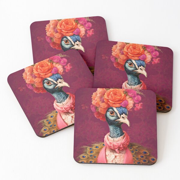 Item preview, Anthropomorphic Rococo Peacock Portrait designed and sold by GulDesignCo.