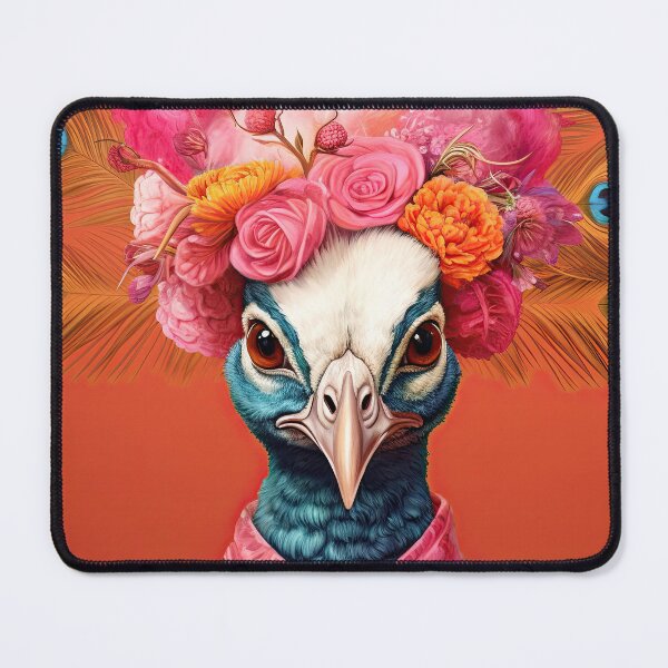 Item preview, Anthropomorphic Rococo Peacock with Flowers Portrait designed and sold by GulDesignCo.
