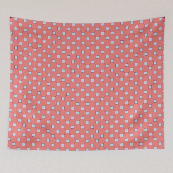 Item preview, Pink and light blue octagon pattern designed and sold by FakeMirror.