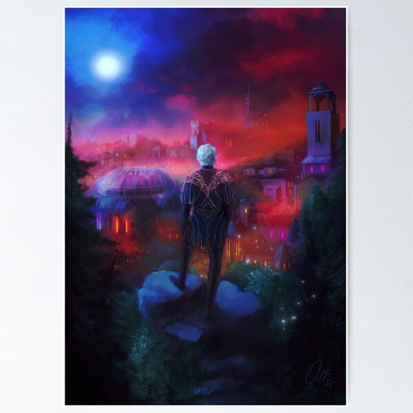 Item preview, Astarion looking over Baldur's Gate (Wanderer Above the Sea of Light) designed and sold by outstarwalker.