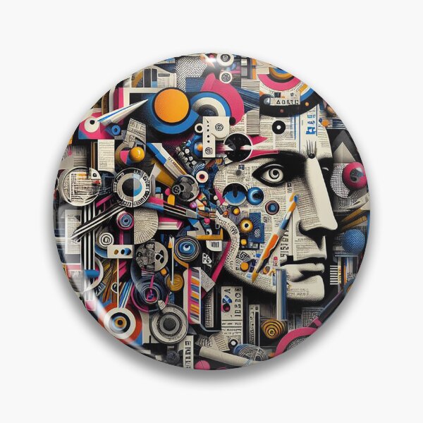 Item preview, Dadaist Collage Chaos designed and sold by TextileTrove.