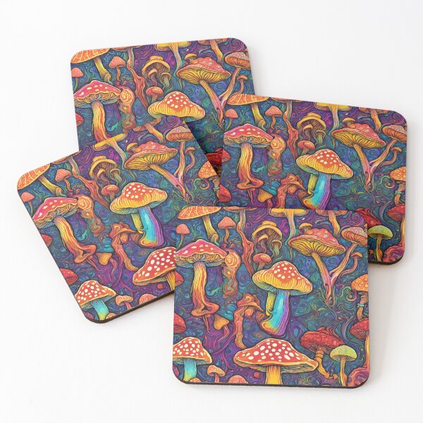 Item preview, Psychedelic Rainbow Mushrooms designed and sold by anaraee.