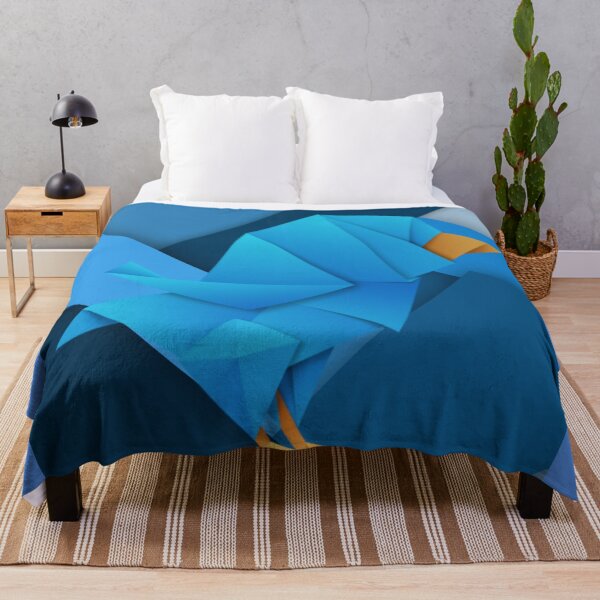 Item preview, Game with blue modern geometric shapes and an origami bird. designed and sold by Juviraga.
