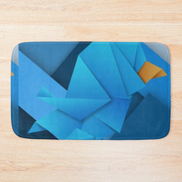 Item preview, Game with blue modern geometric shapes and an origami bird. designed and sold by Juviraga.