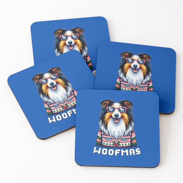 Item preview,  Happy Patriotic Shetland Sheepdog 'Sheltie Dog in Ugly Christmas USA flag Festive Sweater | Merry Woofmas  designed and sold by TheMostLikely.