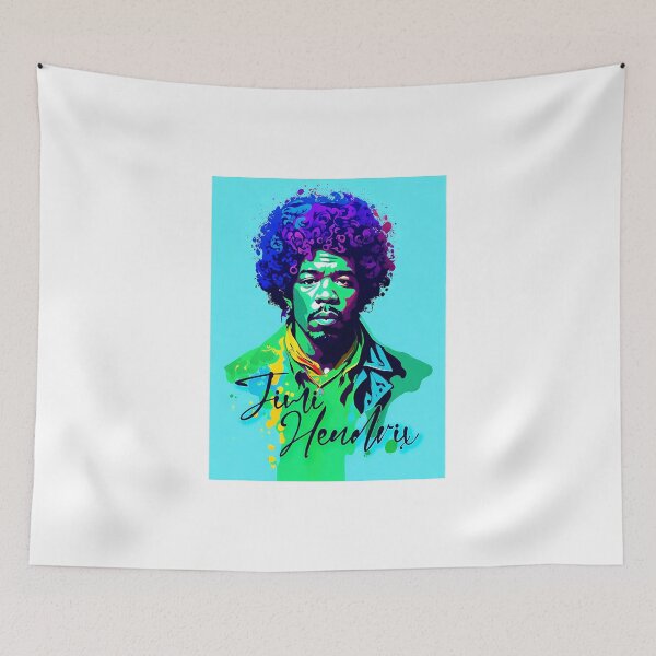 Item preview, Portrait of Jimi Hendrix painted in graffiti style designed and sold by BubblyDelight.