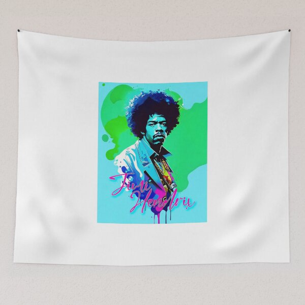 Item preview, Portrait of Jimi Hendrix painted in graffiti style designed and sold by BubblyDelight.