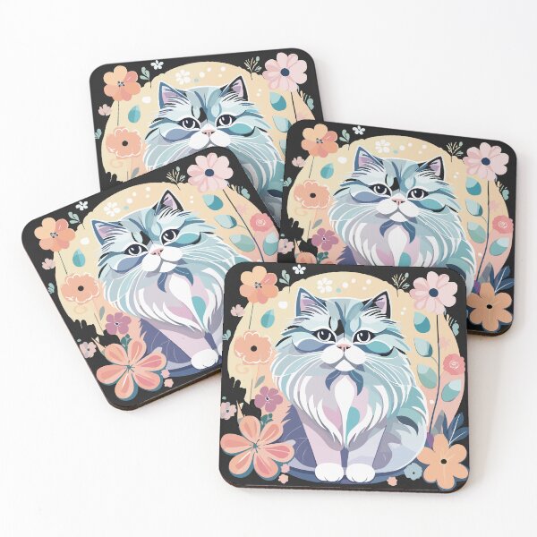 Item preview, cute kitty cat with floral designed and sold by Dhirendra Rajpurohit.