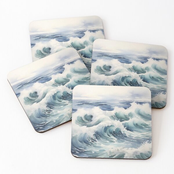 Item preview, Rough waves in watercolor design designed and sold by randrdesign.