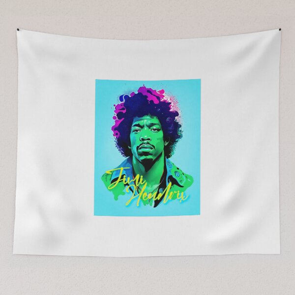 Item preview, Portrait of Jimi Hendrix painted in graffiti style designed and sold by BubblyDelight.