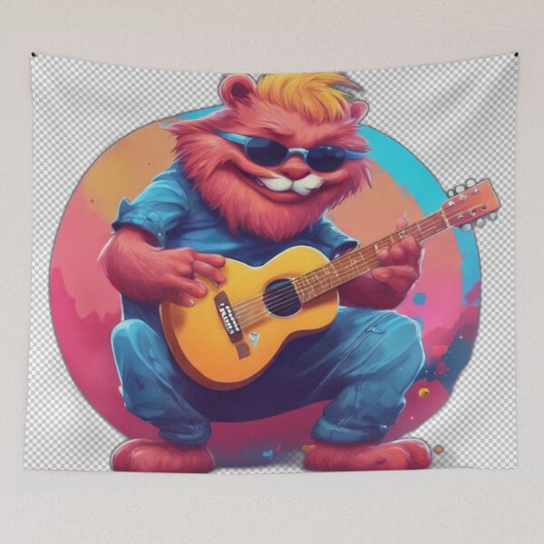 Item preview, Cartoon Character Playing Guitar  designed and sold by HarmonyGuitars.