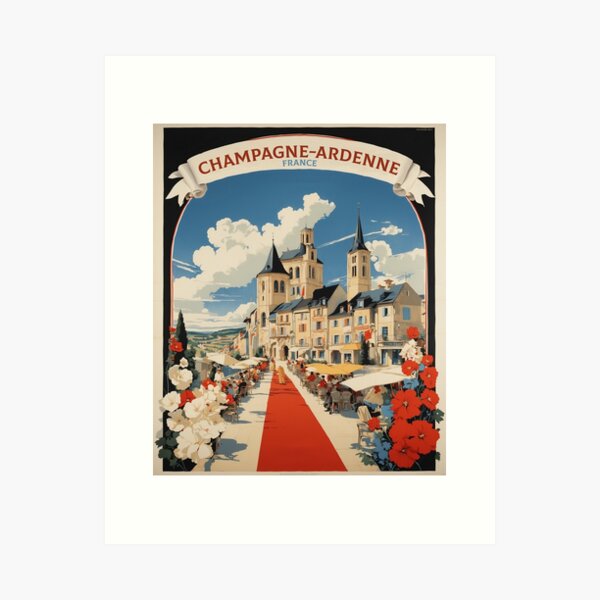 Item preview, Champagne-Ardenne France Vintage Poster Tourism designed and sold by TravelersGems.