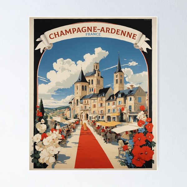 Item preview, Champagne-Ardenne France Vintage Poster Tourism designed and sold by TravelersGems.