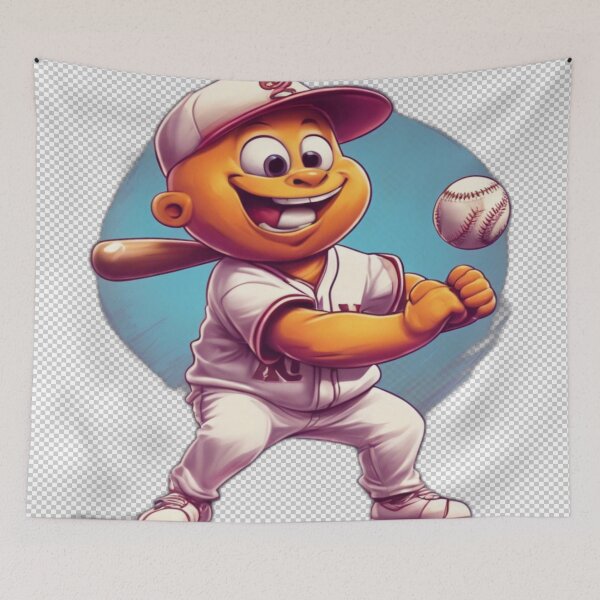 Item preview, Cartoon Character Playing Baseball designed and sold by HarmonyGuitars.