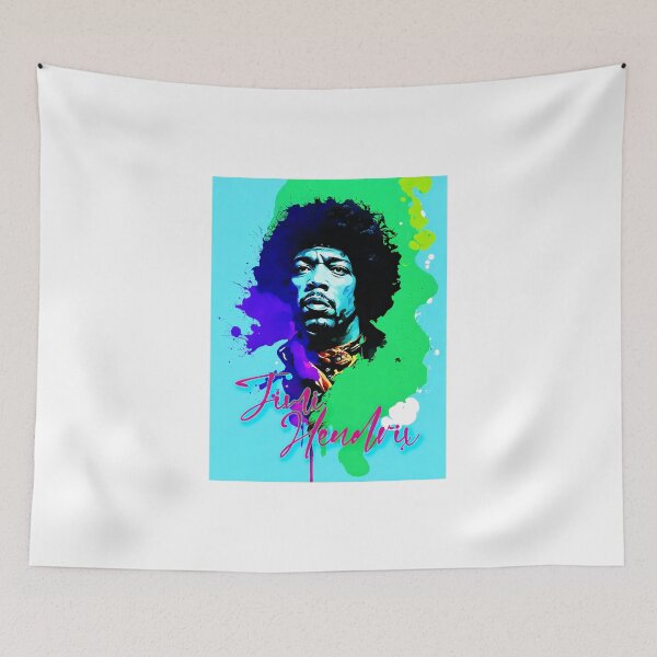 Item preview, Portrait of Jimi Hendrix painted in graffiti style designed and sold by BubblyDelight.