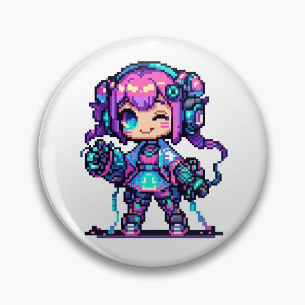 Item preview, Cute Cyberpunk Girl designed and sold by leveluppixel.