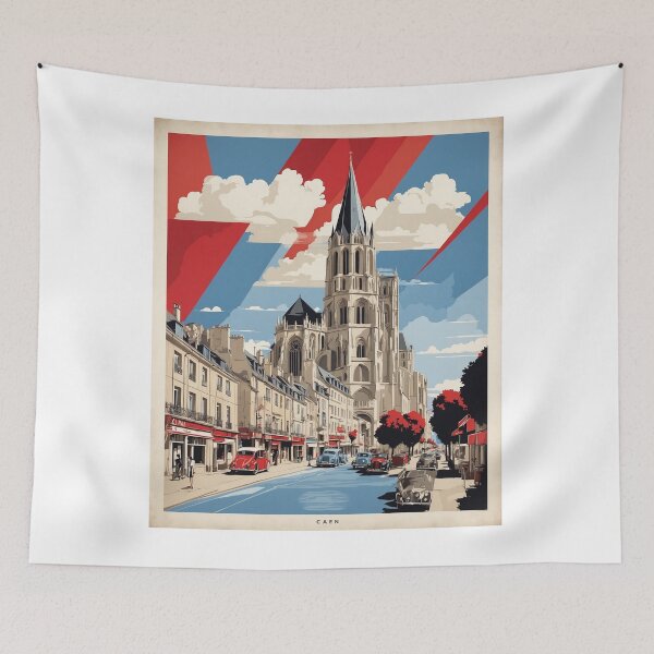 Item preview, Caen France Vintage Poster Tourism designed and sold by TravelersGems.