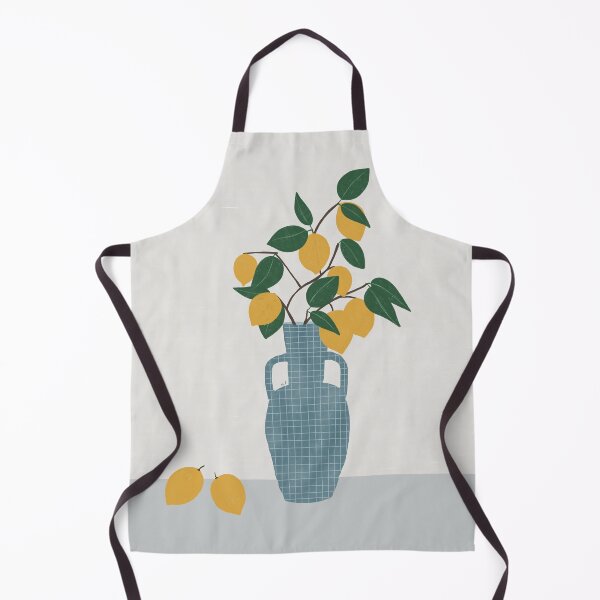 Item preview, Blue Vase with Lemons Still Life Kitchen Art Print designed and sold by Menina Lisboa.
