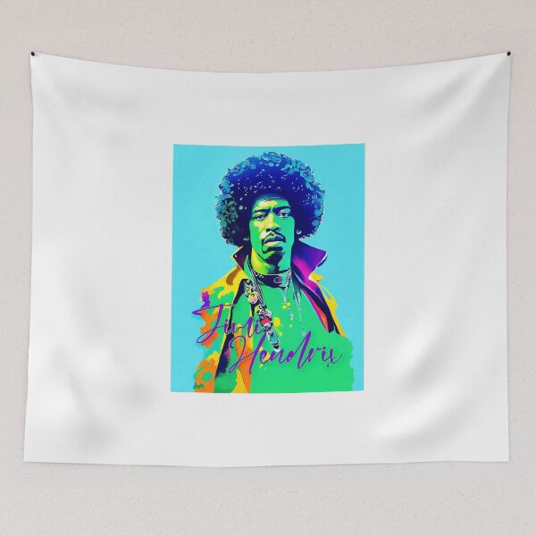 Item preview, Portrait of Jimi Hendrix painted in graffiti style designed and sold by BubblyDelight.