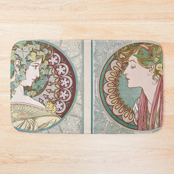 Item preview, HD. Ivy and Laurel, by Alphonse Mucha (Original colors) HIGH DEFINITION designed and sold by MINDTHECHERRY.