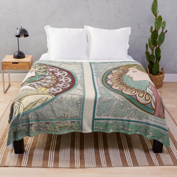 Item preview, HD. Ivy and Laurel, by Alphonse Mucha (Original colors) HIGH DEFINITION designed and sold by MINDTHECHERRY.