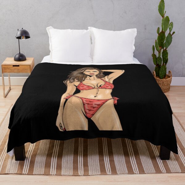 Vista previa del artículo con la obra « Bikini - Hermoso Bikini Rojo Marrón Chica Posando Con Estilo», diseñado y vendido por LoveandNature.