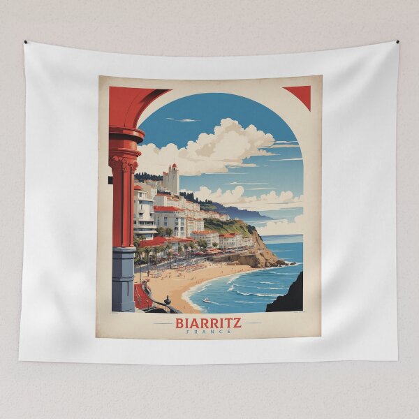 Item preview, Biarritz France Vintage Poster Tourism designed and sold by TravelersGems.