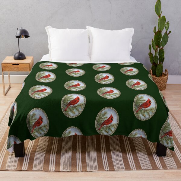 Item preview, Red Cardinal on Pine Branch in Snow Winter designed and sold by tamdevo1.