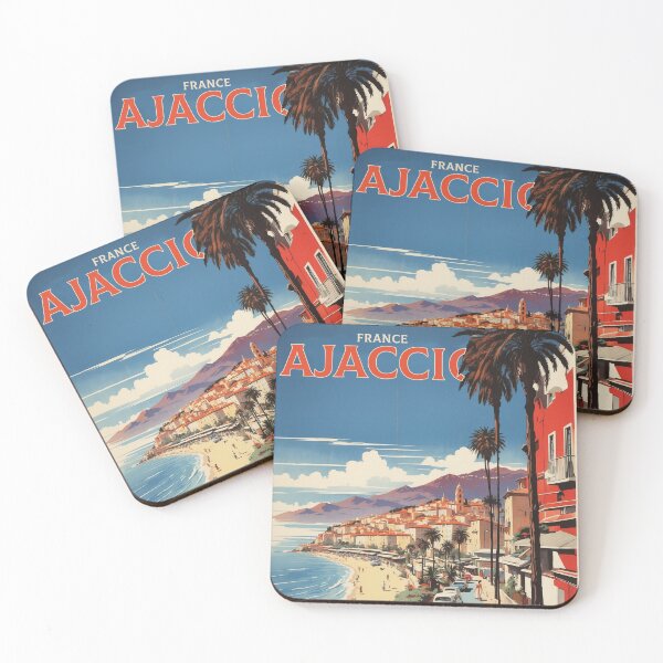 Item preview, Ajaccio Corsica France Vintage Poster Tourism designed and sold by TravelersGems.