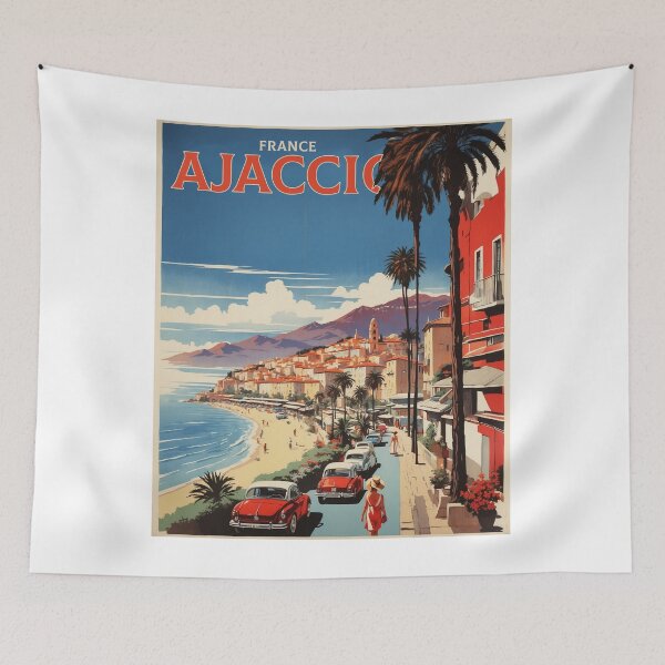 Item preview, Ajaccio Corsica France Vintage Poster Tourism designed and sold by TravelersGems.