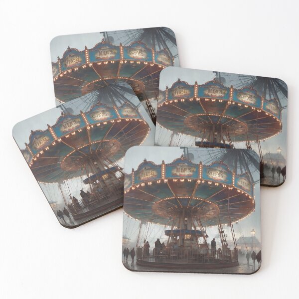 Item preview, Old ferris wheel and carousel designed and sold by M-Y-A-R-T-.