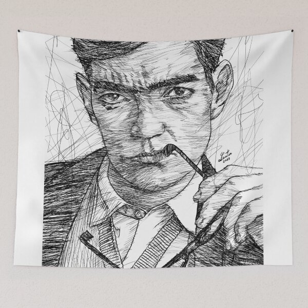 Item preview, JULIO CORTAZAR ink portrait .1 designed and sold by lautir.