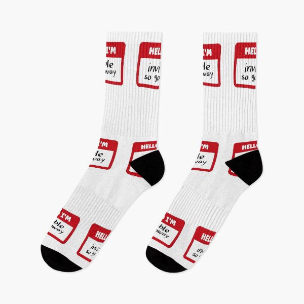 Item preview, Hello I'm invisible so go away | Funny Name Tag designed and sold by 4TeeToo.