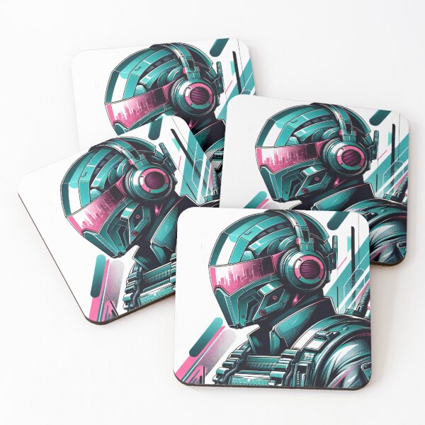 Item preview, Neon Cyber Knight: Futuristic Warrior Artwork designed and sold by Hudoges.