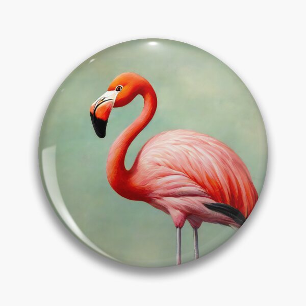 Aperçu de l'œuvre Flamant rose sur fond verdâtre sarcelle, motif animal génial créée et vendue par TheRedPixels.