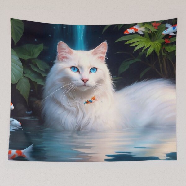 Item preview, Beautiful cat with koi designed and sold by M-Y-A-R-T-.