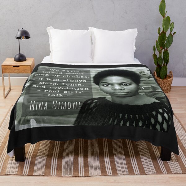 Item preview, Nina Simone portrait and quote: We never talked about men or clothes. It was always Marx, Lenin, and revolution – real girls' talk. designed and sold by artbleed.