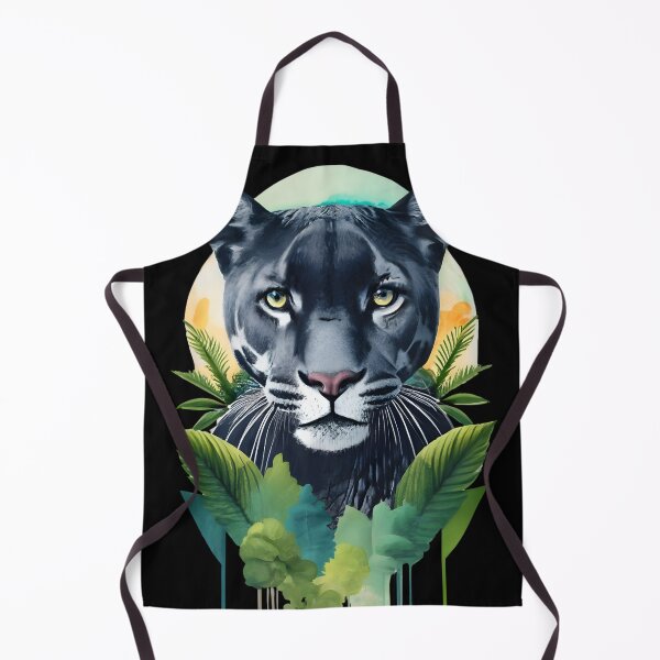 Item preview, Head of a black panther with leaves watercolor designed and sold by Ann Miu Deluxe.