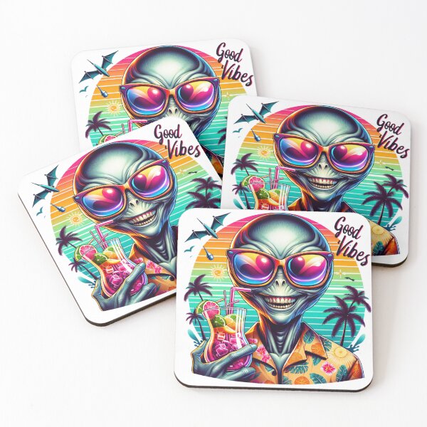 Item preview, Tropical Extraterrestrial: Alien Beach Party Illustration designed and sold by Hudoges.